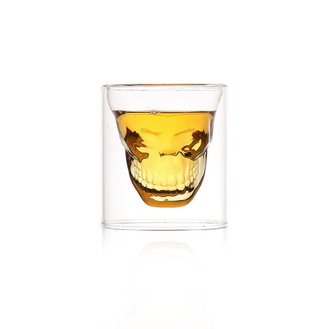 Double layered skull glass, creative bar glass, transparent insulated water glass, skull glass, beer glass, imprisoning pirates - V.I.P Digital Presence