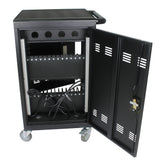 Mobile Charging Cart and Cabinet for Tablets Laptops 30-Device With Combination Lock--Black - V.I.P Digital Presence