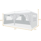 10'x20 'folding canopy with 6 detachable side walls outdoor activity shelters UPF 50+terrace portable tent (white) - V.I.P Digital Presence