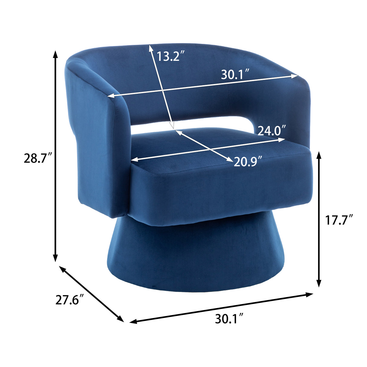 Swivel Barrel Chair, Velvet Accent Armchair 360 Degree Swivel Club Chair for Living Room Bedroom Reception Room - V.I.P Digital Presence