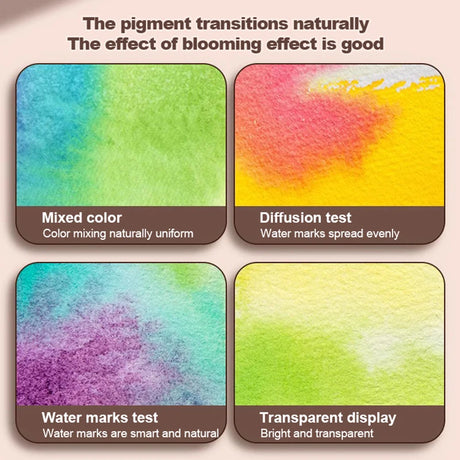 Mini watercolor paint box and small notebook Mingke 8-color wooden box mini drawing board solid watercolor painting - V.I.P Digital Presence