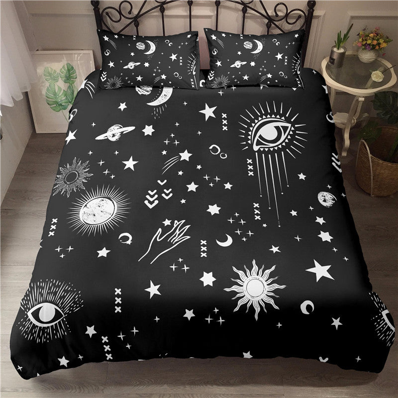 3D digital printing whimsical pattern eyes custom quilted bedding