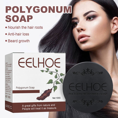 Polygonum Polygonum White Turn Black Shampoo Deep Cleansing Soft Nourishing Solid Black Hair Shampoo Soap - V.I.P Digital Presence