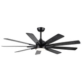 Mordern Farmhouse 62 In Black Ceiling Fan with Smart App and Remote Control - V.I.P Digital Presence
