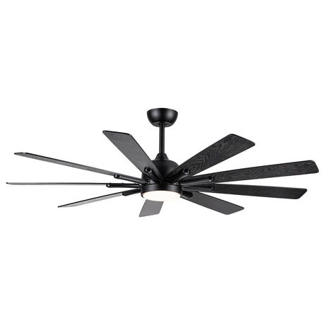 Mordern Farmhouse 62 In Black Ceiling Fan with Smart App and Remote Control - V.I.P Digital Presence