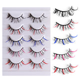 Color false eyelashes 5D multi-layer thick cross mink eyelashes 5 pairs of eyelashes - V.I.P Digital Presence