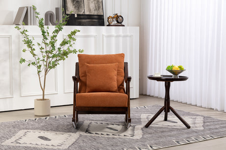 woven fabric Mid Century Modern Accent Chairs Comfy Upholstered Glider Arm Chair with Solid Wood for Living Room Bedroom Balcony - V.I.P Digital Presence