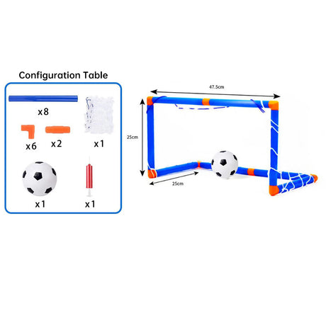 Mini foldable plastic soccer set, detachable posts, high-strength, indoor/outdoor, kids' bday gift - V.I.P Digital Presence