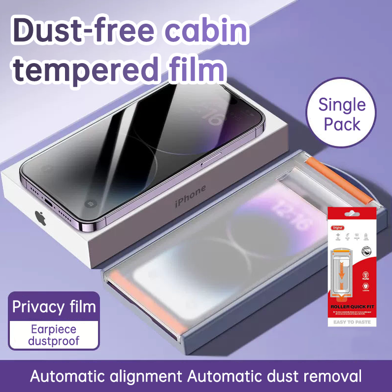 Tempered Glass Screen Protector for Apple iPhone 15 Pro Max Anti-Spy Film with Dust-Free Chamber Roller Application Tool - V.I.P Digital Presence