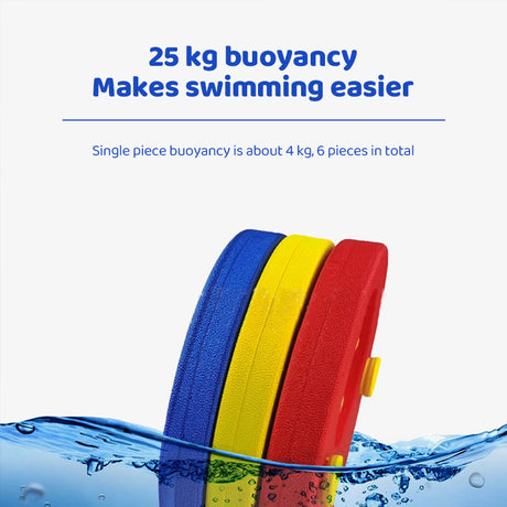Kids' swim belt: 6 EVA discs/pack, for 3 - 14yo, 15 - 30kg rings. - V.I.P Digital Presence