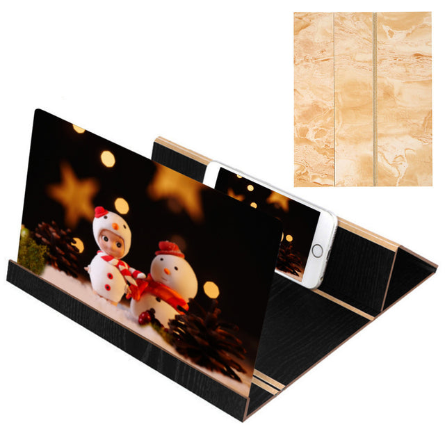 3D Phone Screen Magnifier Stereoscopic Amplifying 12 Inch Desktop Wood Bracket 3D HD Movie Video Amplifier With Foldable Holder - V.I.P Digital Presence