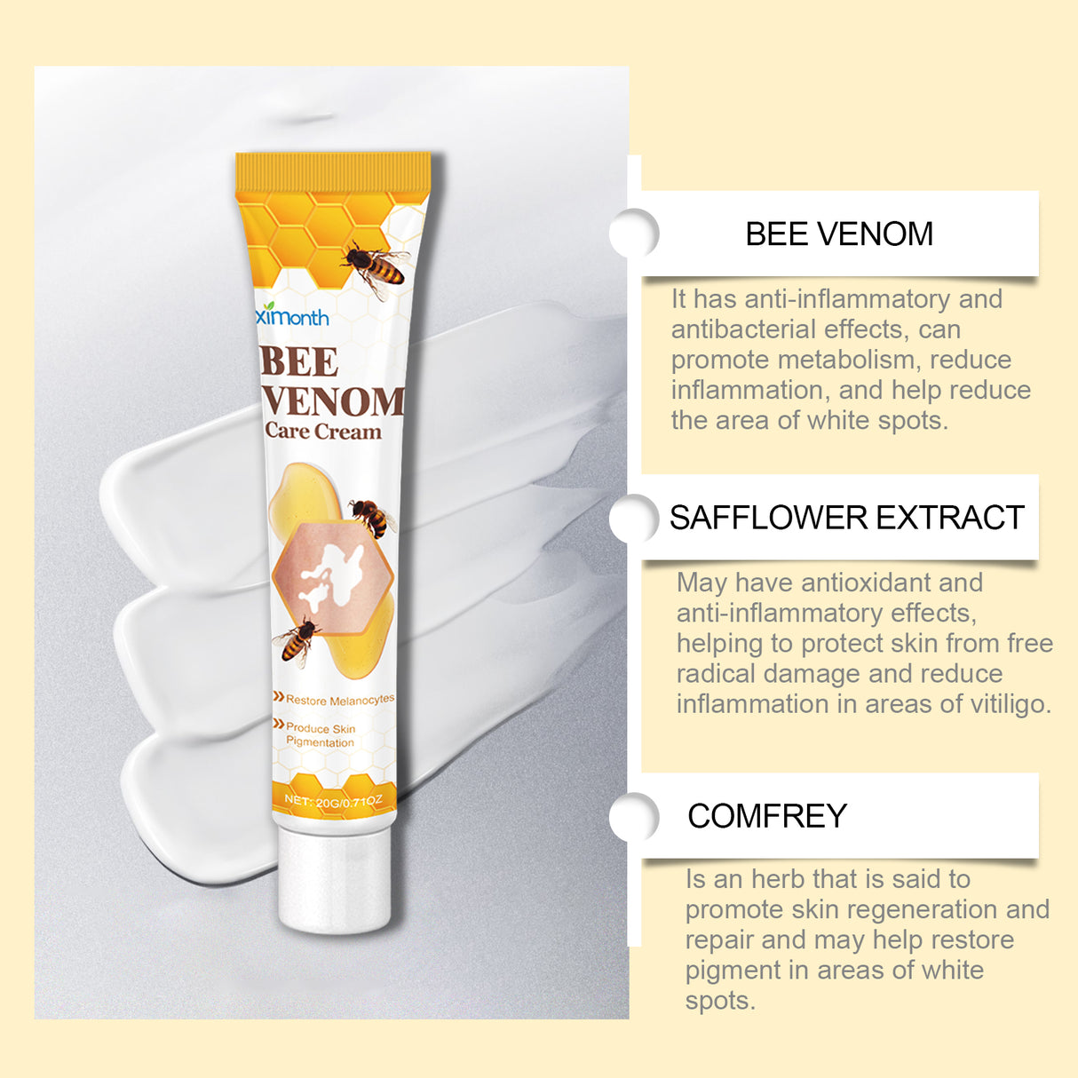 Bee Venom White Spot Care Cream Bee Venom Repair Skin Moisturizing Skin Care Topical Cream - V.I.P Digital Presence