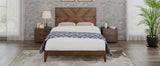 Mid-Century Modern Platform Bed Wood Slat Support with No Box Spring Needed,Queen, Walnut - V.I.P Digital Presence