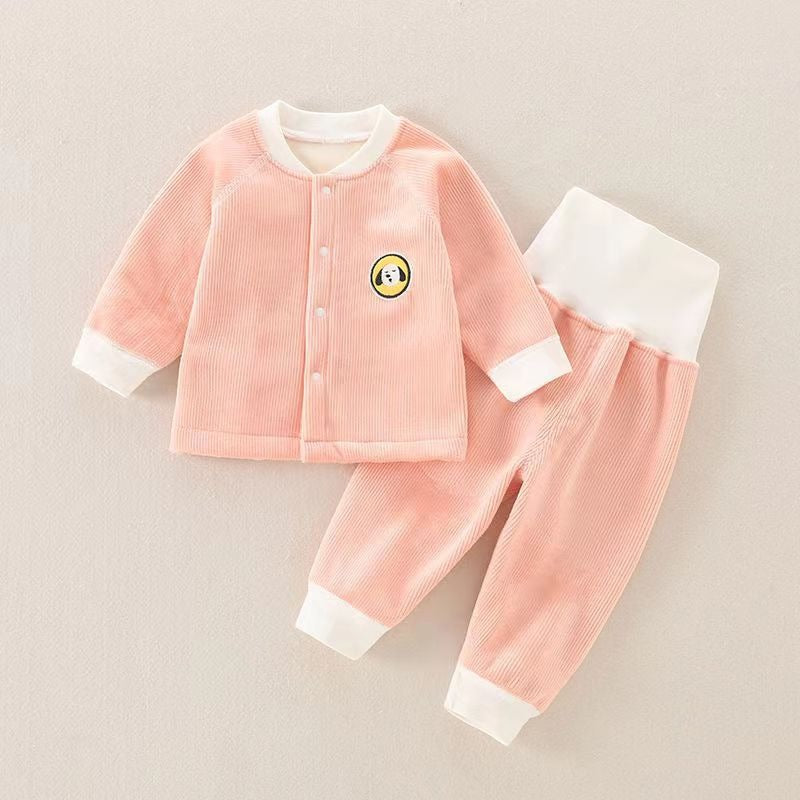 Children's Autumn And Winter Warm Suit Baby Spring And Autumn Plus Fleece Outer Wear Tops Pants Men And Women Baby Two Sets - V.I.P Digital Presence