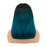 4x4 Lace Closure short Bob Wigs Human Hair T1B/green Color Bob Wig Double Drawn Straight Human hair Bob Lace Front Wig For Women - V.I.P Digital Presence
