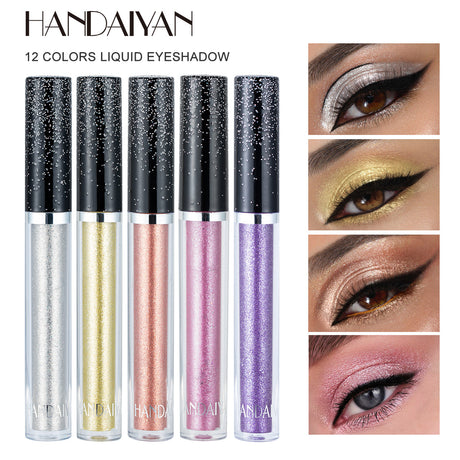 HANDAIYAN 12 Color Single Diamond Liquid Eye Shadow Psychedelic Pearly Shiny Eye Shadow Lying Silkworm Tear Makeup Eye Shadow Liquid - V.I.P Digital Presence