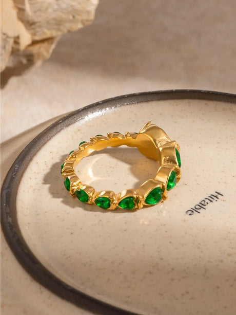 Stainless Steel Heart Rhinestone Ring - V.I.P Digital Presence