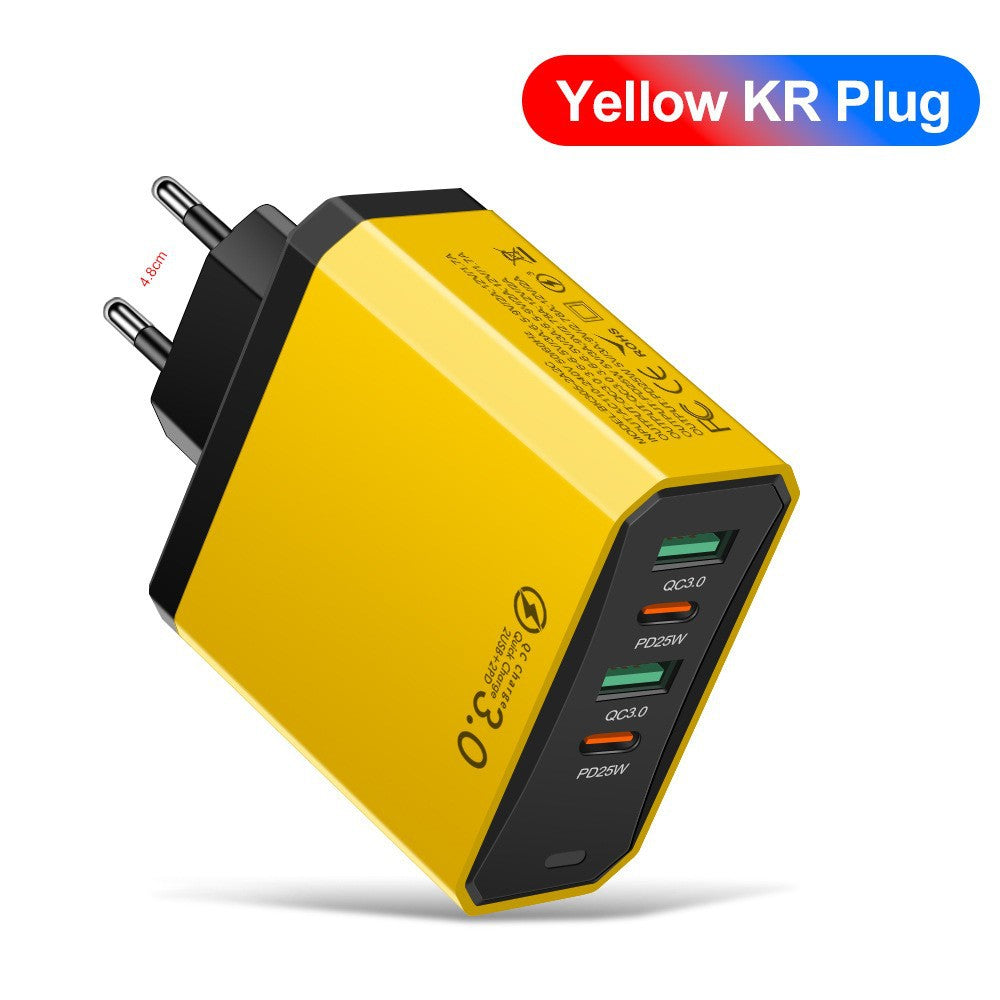 Four in one 2USB+2PD mobile phone charger, tablet plug, European, American and British standard super fast charging - V.I.P Digital Presence