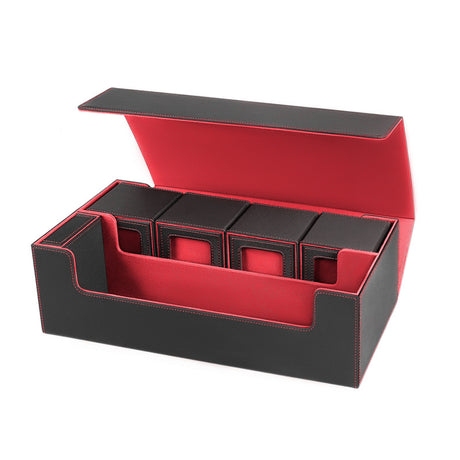 PU Leather Trading Cards Storage Box, holds 600+ cards, for Magic Game Cards, with magnetic closure and for commander decks - V.I.P Digital Presence