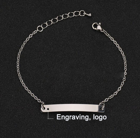 Stainless steel personalized engraved three color curved bracelet simple and personalized women's bracelet - V.I.P Digital Presence