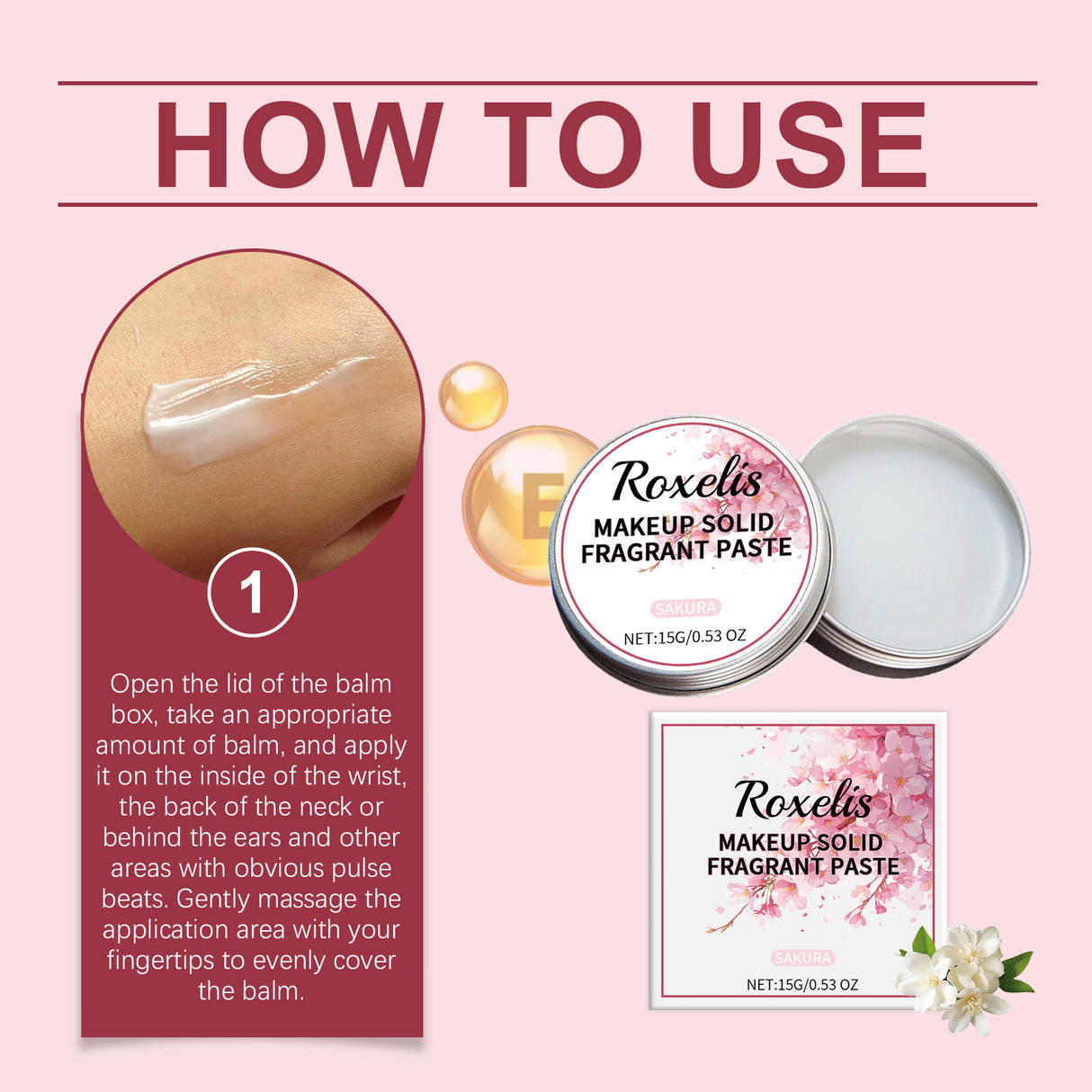 Solid Cherry Blossom Balm Mild Elegant Lasting Light Fragrance Exudes Charm Refreshing Non-Sticky Date Pocket Balm - V.I.P Digital Presence