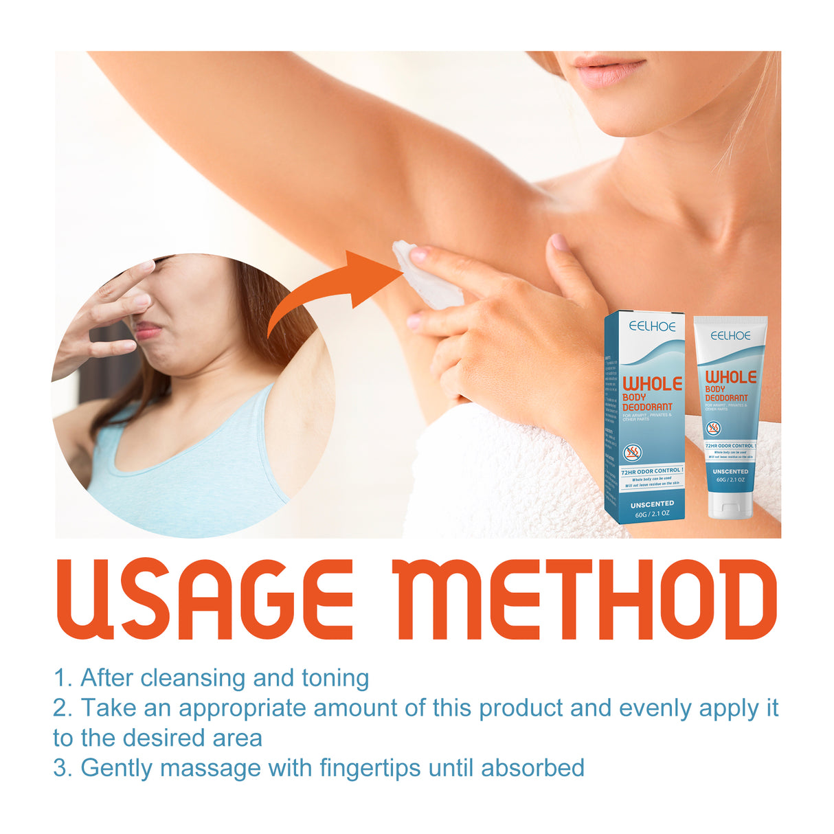 Whole Body Deodorant, Long Lasting Fragrance Clean Body Odor Body Odor Sweat Refreshing Fragrance Care Cream - V.I.P Digital Presence