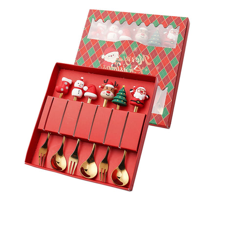 Christmas gift tableware stainless steel coffee spoon dessert spoon fork set - V.I.P Digital Presence