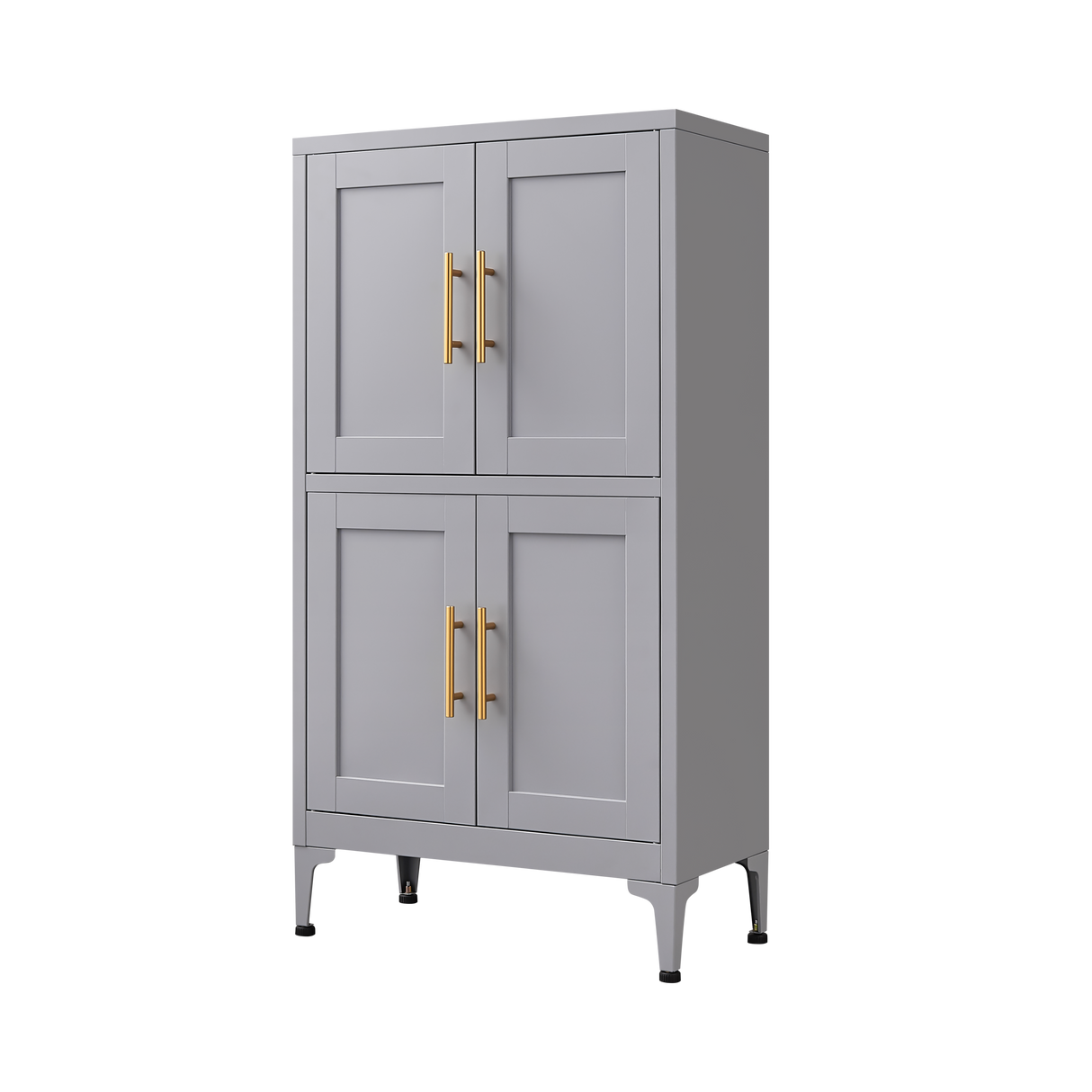 Grey metal kitchen storage cabinet, kitchen pantry storage cabinet with door and shelf, adjustable leveling feet - V.I.P Digital Presence