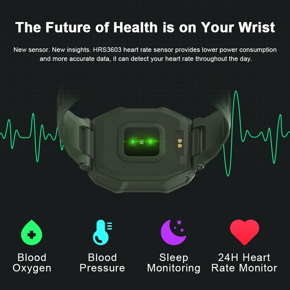 Smartwatch 2021 KOSPET ROCK Rugged Watch For Men Outdoor Sports Waterproof Fitness Tracker Blood Pressure Monitor Smart Watch - V.I.P Digital Presence