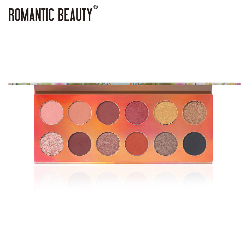 Romantic Beauty 12 Color Dazzle Eye Shadow Plate Pearlescent Matte Finish Eye Shadow Makeup - V.I.P Digital Presence