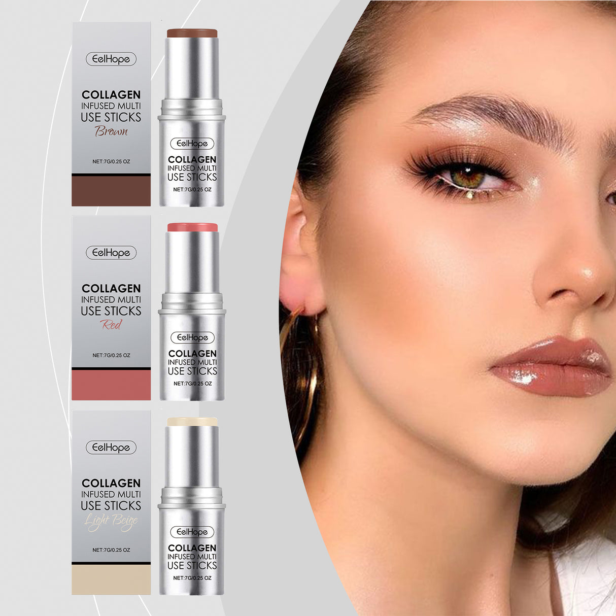 Collagen Makeup Stick Moisturizes Natural Multicolor Blush Stick - V.I.P Digital Presence