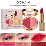 O'CHAIN Pearlescent two-color eyeshadow Matte lipstick does not fade and does not stick to the cup powdery delicate eyeshadow palette - V.I.P Digital Presence