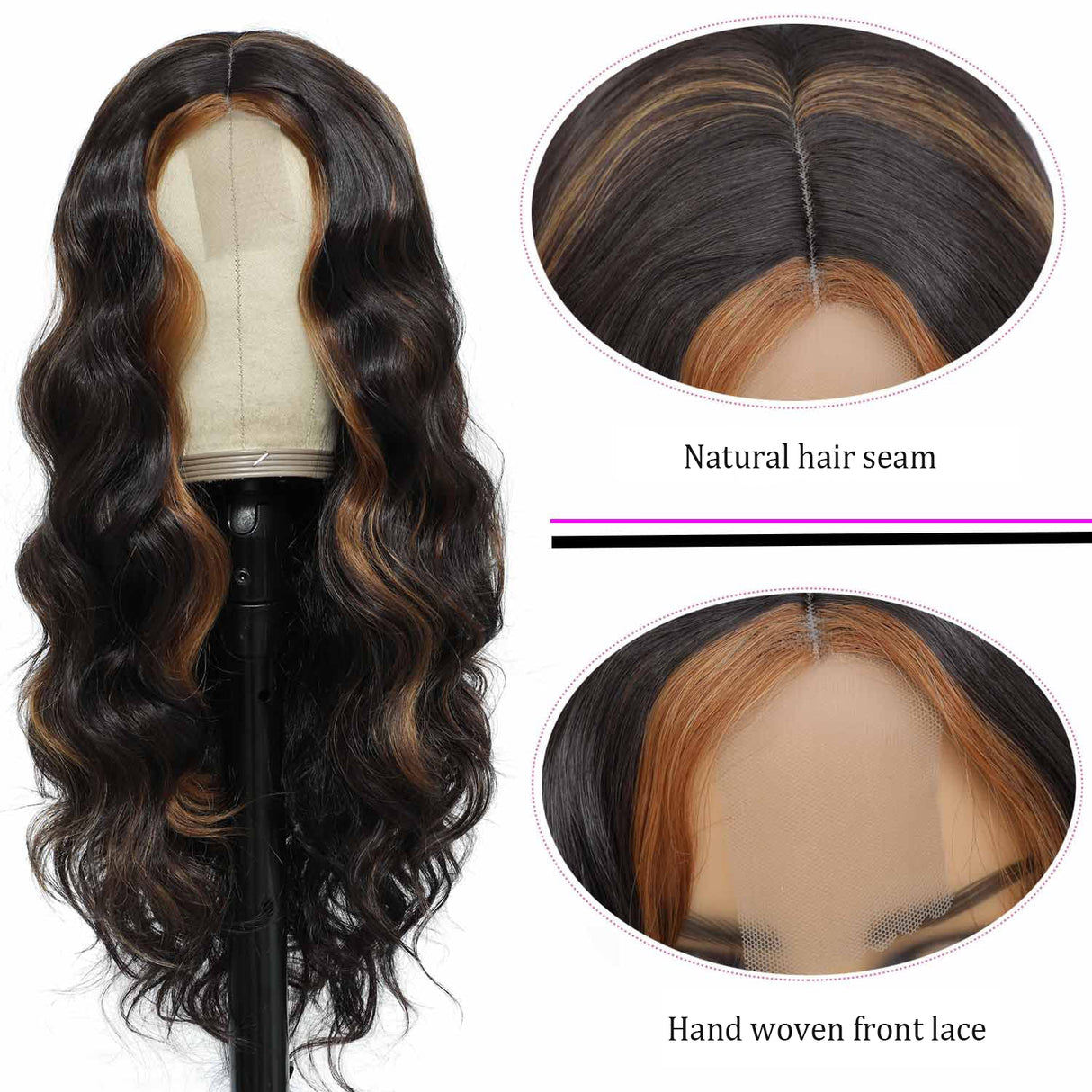 European and American Small Lace Wig Headsets with Intermediate Color Small Lace Center Split Large Wavy Long Curly Wigs - V.I.P Digital Presence