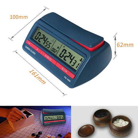 Competition Count Up Down Timer Professional Digital Chess Clock Plastic Battery Powered Lightweight Stopwatch for Board Game - V.I.P Digital Presence