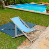 Juego de 2 sillas de playa plegables para patio, de madera, para exteriores, con altura ajustable en 3 niveles, reclinables y portátiles