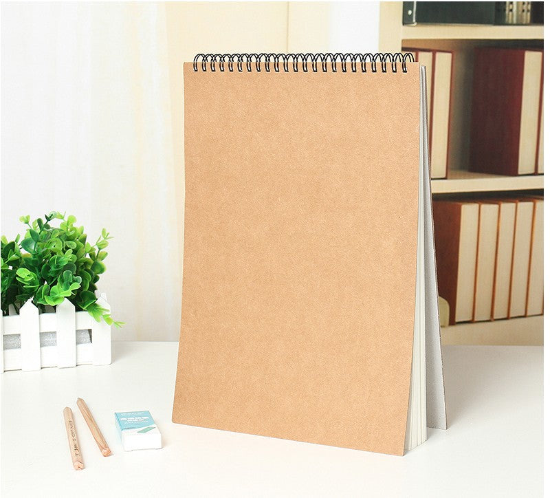 Brief kraft paper sketch book  A4  professional art coil sketch book - V.I.P Digital Presence