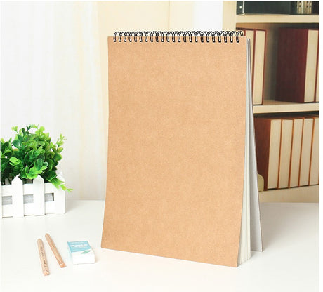 Brief kraft paper sketch book  A4  professional art coil sketch book - V.I.P Digital Presence