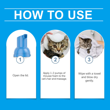 Cat Cleaning Mousse With Kitty Cleaning Foam Pet Care Gentle Non-Irritating Cleaning Mousse - V.I.P Digital Presence