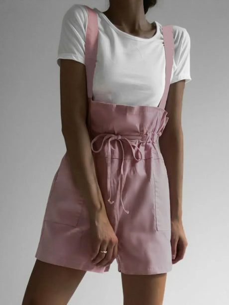 Drawstring Wide Strap Overalls with Pockets - V.I.P Digital Presence