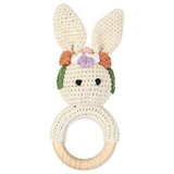 Campana relajante para bebé con nombre tallado, regalo para recién nacido, regalo para el baño, muñeca de dibujos animados tejida
