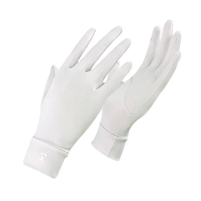 Cycling UV resistant thin breathable silicone anti slip touch screen sunscreen ice silk gloves - V.I.P Digital Presence
