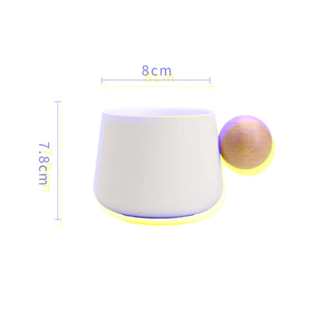 Ceramic Coffee Cup and Saucer Set Espresso Cups Light Luxury Wooden Handle Afternoon Tea Mug Female Original Mugs Couple Gifts - V.I.P Digital Presence