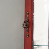 Corner Curio cabinet with illuminated glass display stand and tempered glass door, with adjustable bracket and light bulb - V.I.P Digital Presence