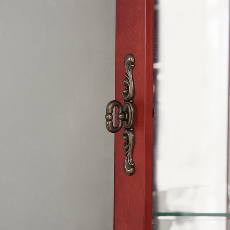 Corner Curio cabinet with illuminated glass display stand and tempered glass door, with adjustable bracket and light bulb - V.I.P Digital Presence