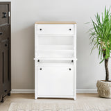 ONTREND with 2 flip drawers, top shoe cabinet with drawers, independent shoe rack with adjustable panel, white - V.I.P Digital Presence