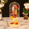Valentine's Mother's Day Gift: Three Glass Cover Gold Foil Roses Ornament, Eternal Flower LED Night Light - V.I.P Digital Presence