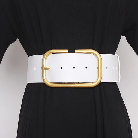 Ladies' cowhide wide waistband waistband decorative skirt windbreaker belt waistband - V.I.P Digital Presence