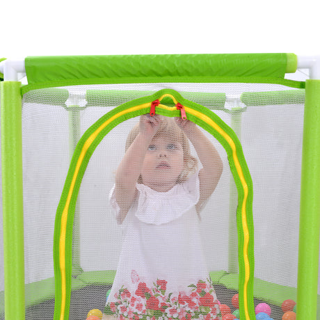 55'' Toddlers Trampoline with Safety Enclosure Net and Balls, Indoor Outdoor Mini Trampoline for Kids - V.I.P Digital Presence