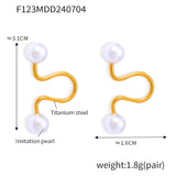 titanium steel Imitation Pearl Cuff Earrings - V.I.P Digital Presence