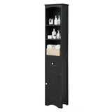 Tall Bathroom Cabinet, Freestanding Storage Cabinet with Drawer, MDF Board, Adjustable Shelf, Black - V.I.P Digital Presence